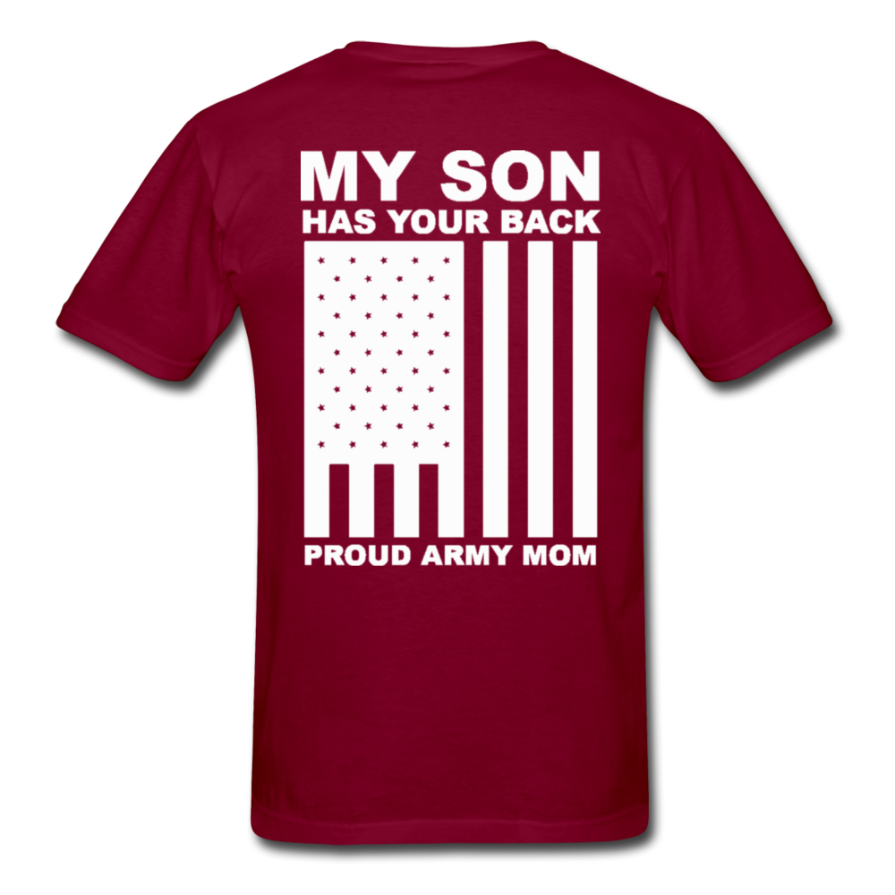 Proud Army Mom T-Shirt - burgundy