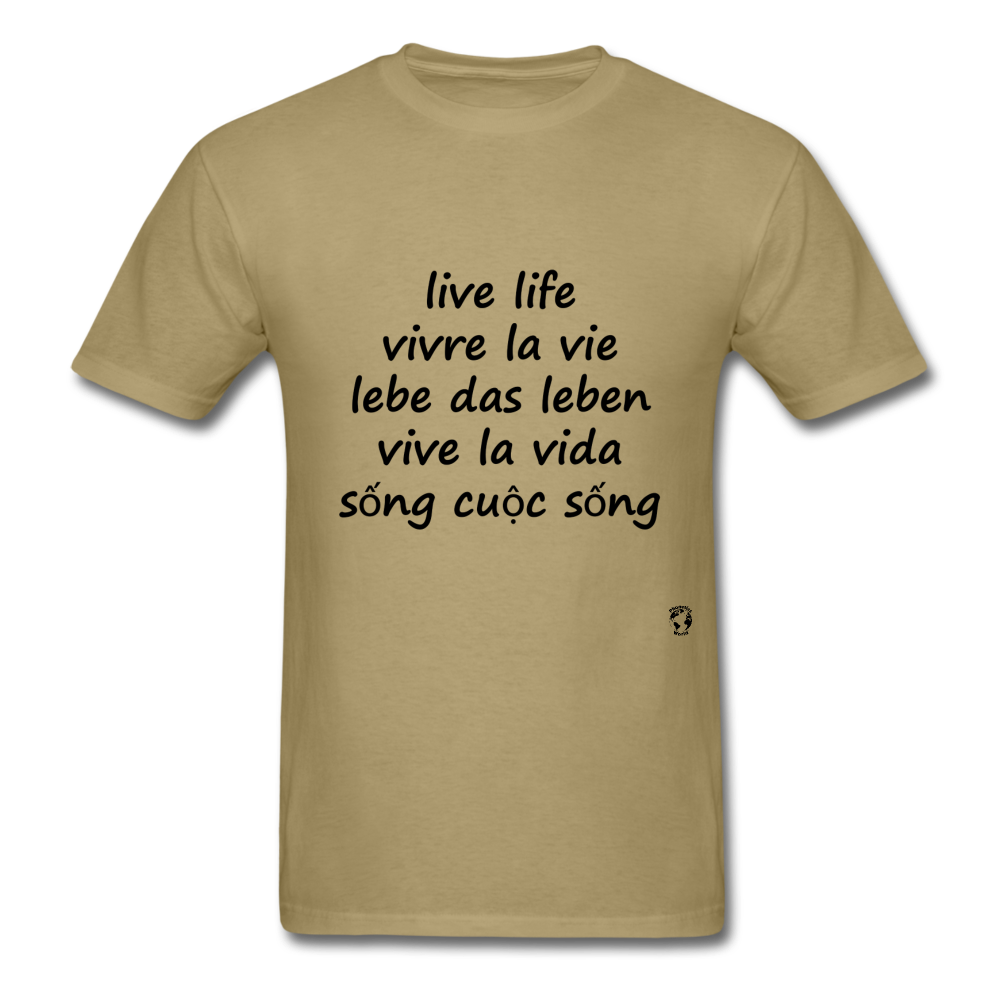 Live Life in Five Languages - khaki