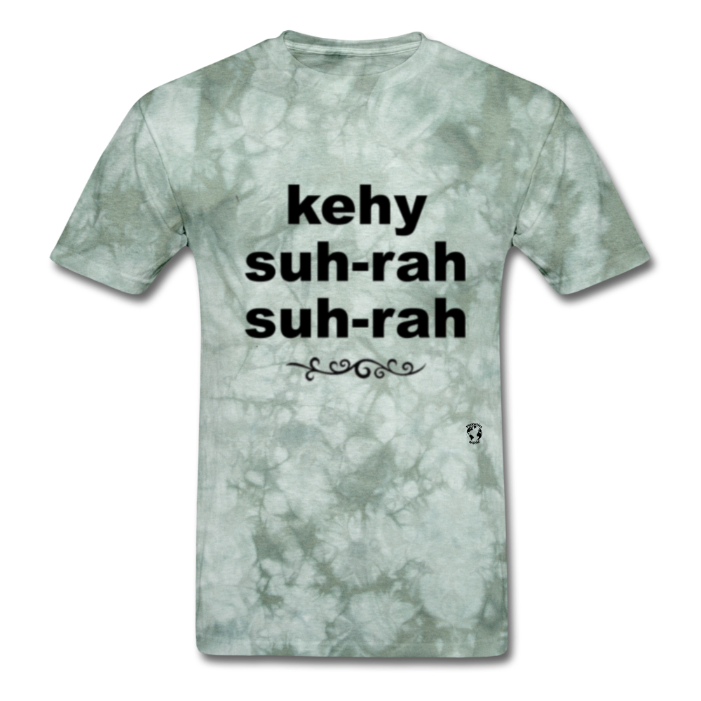 Que Sera Sera T-Shirt - military green tie dye