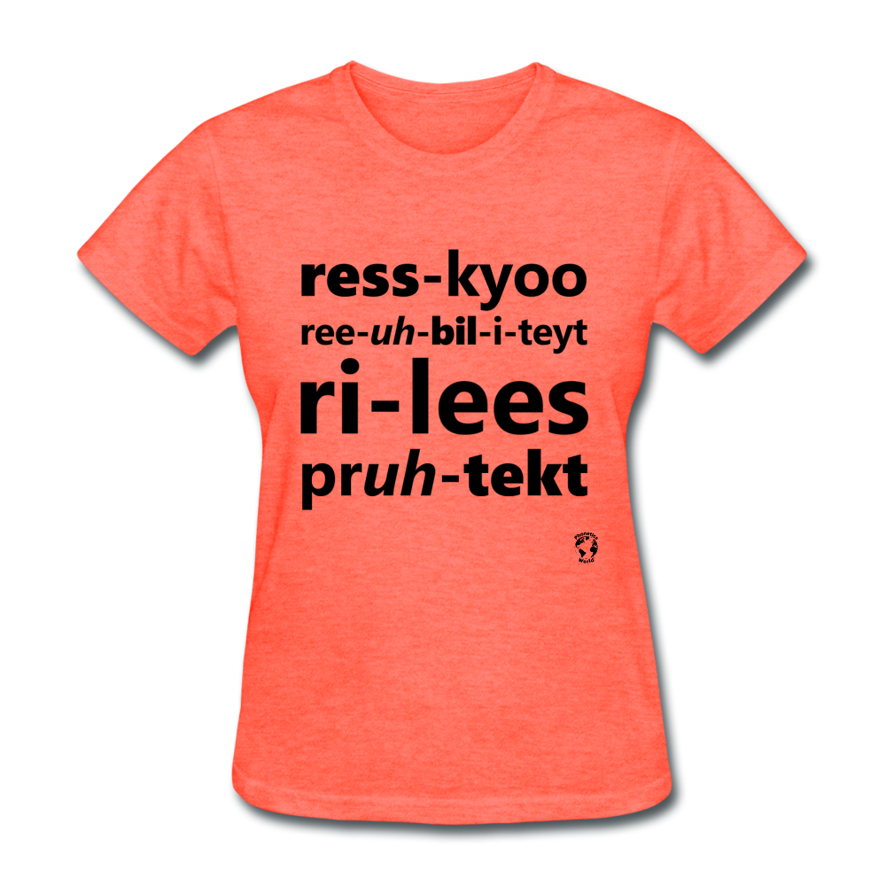 Rescue Rehabilitate Release Protect T-Shirt - heather coral