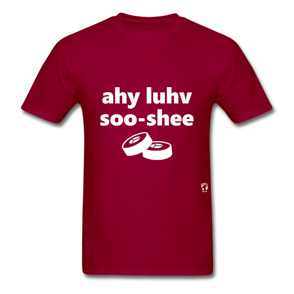 I Love Sushi T-Shirt - dark red