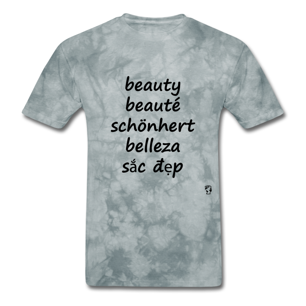 Beauty in Five Languages - grey tie dye