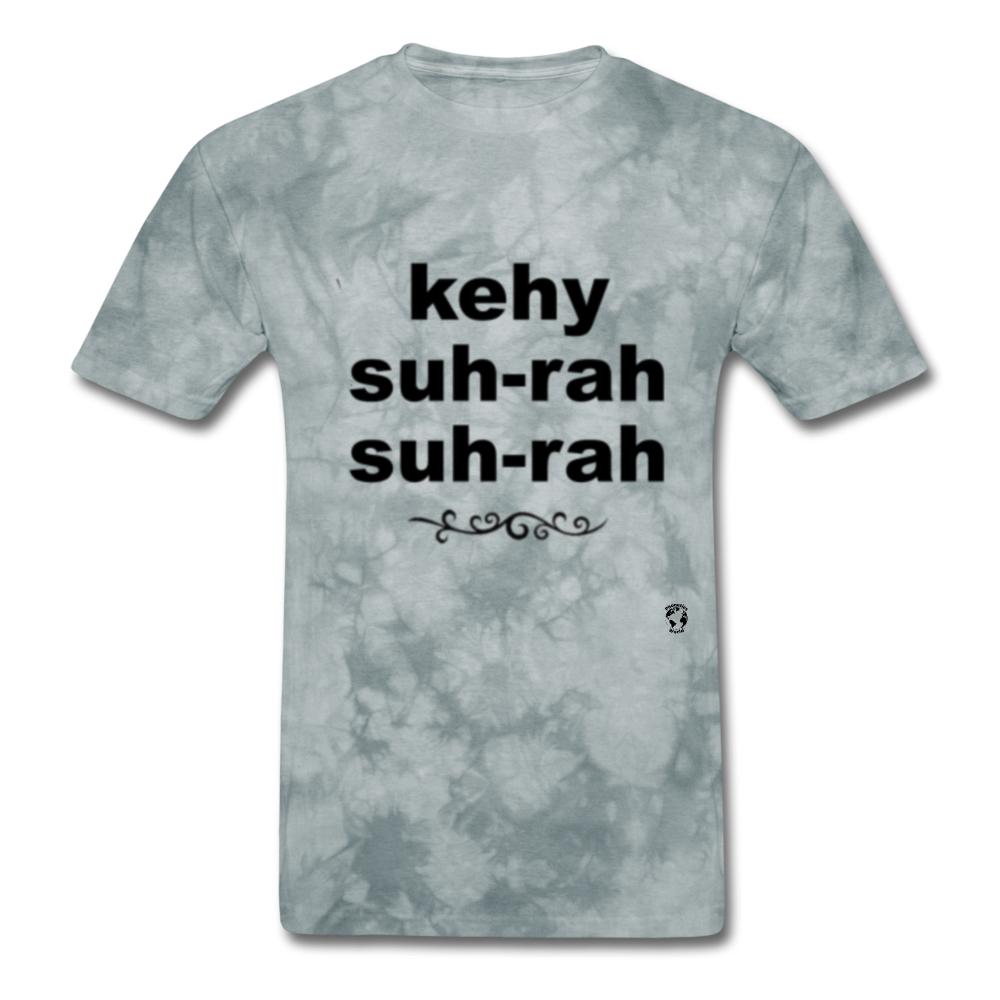 Que Sera Sera T-Shirt - grey tie dye