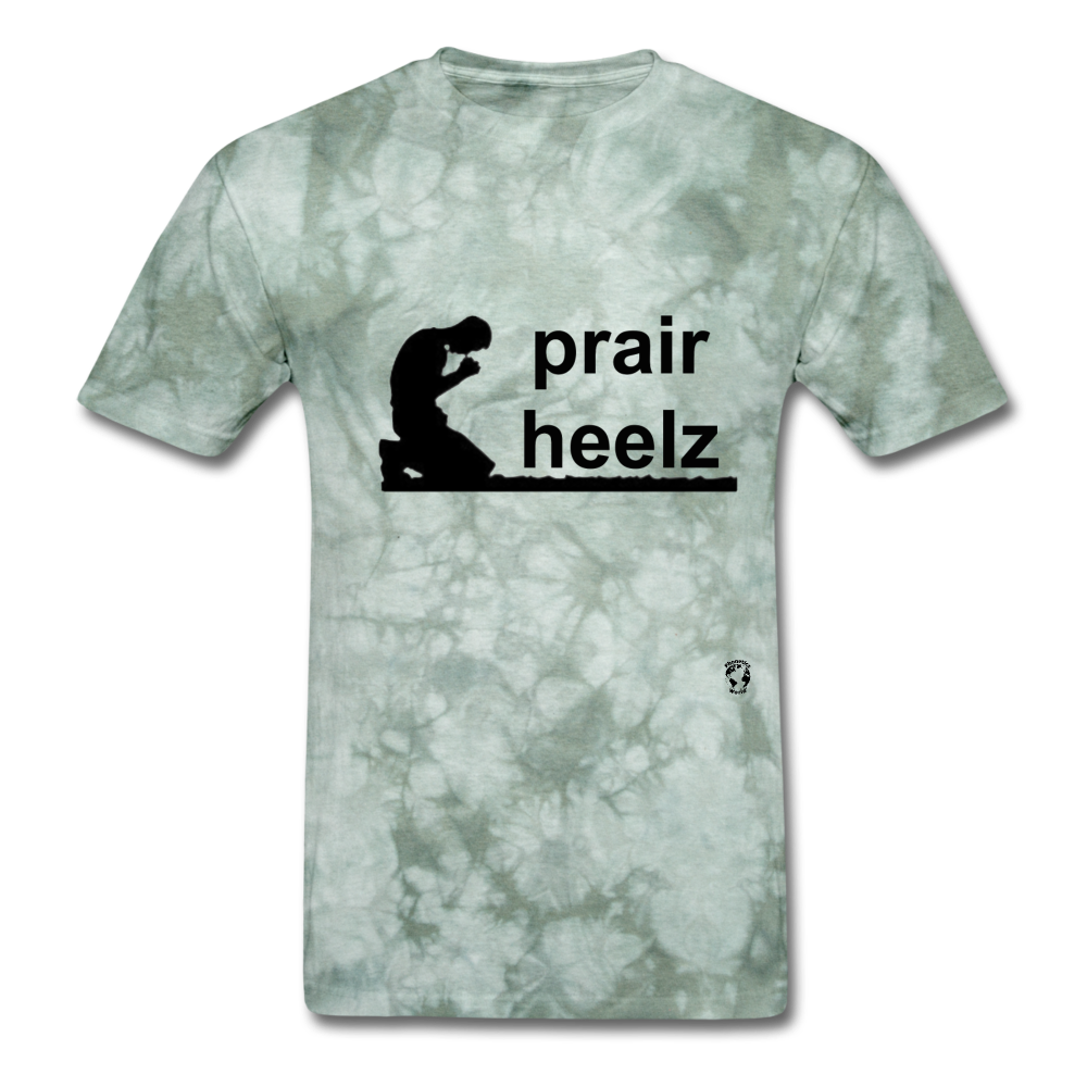 Prayer Heals T-Shirt - military green tie dye
