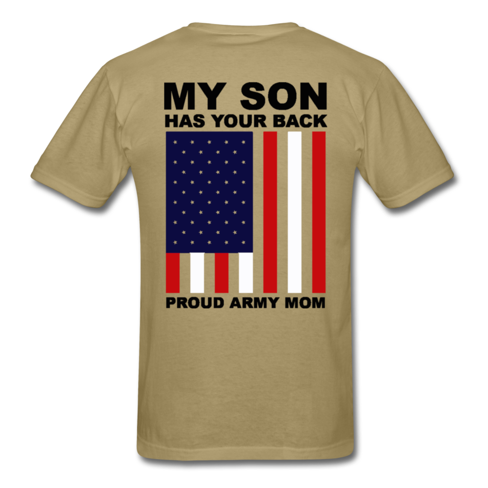 Proud Army Mom Red White and Blue T-Shirt - khaki