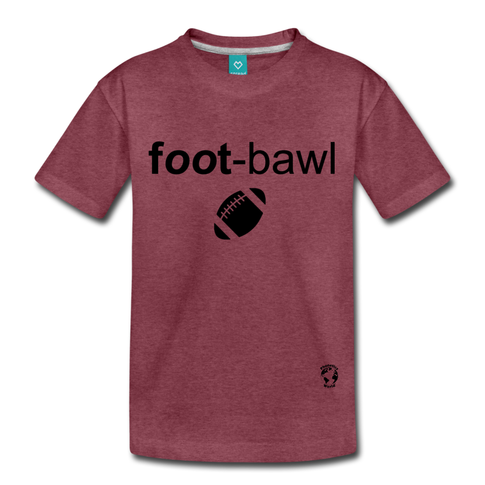 Football Kids' Premium T-Shirt - heather burgundy