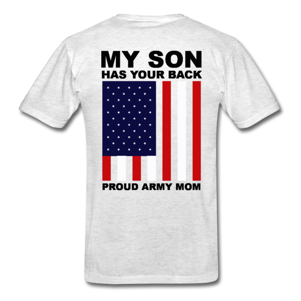 Proud Army Mom Red White and Blue T-Shirt - light heather grey