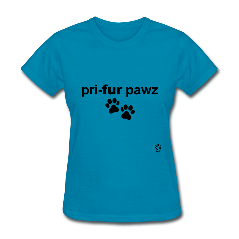 Prefer Paws T-Shirt - turquoise
