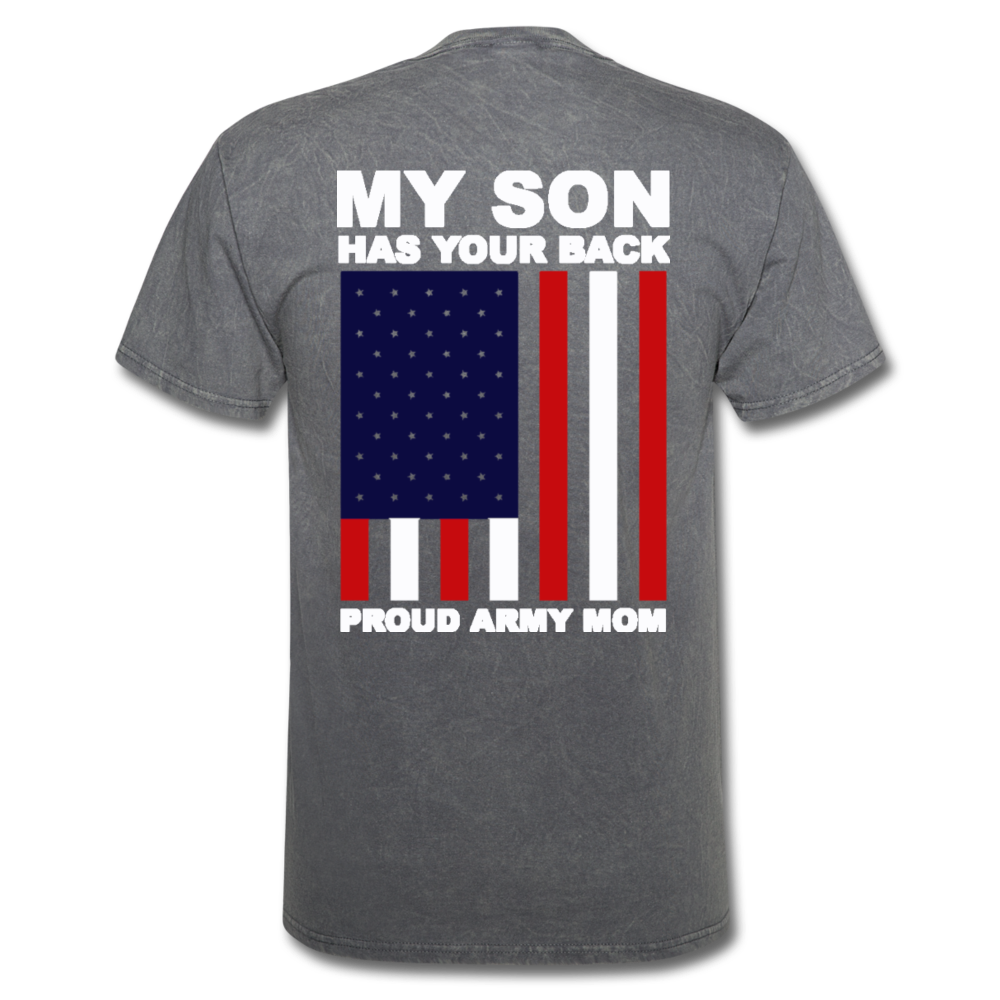 Proud Army Mom Red White and Blue T-Shirt - mineral charcoal gray