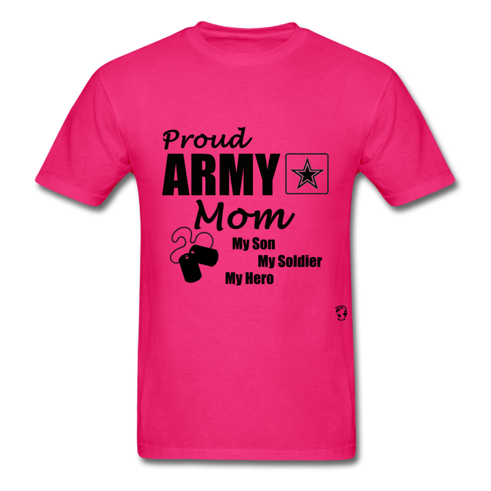 Proud Army Mom T-Shirt - fuchsia