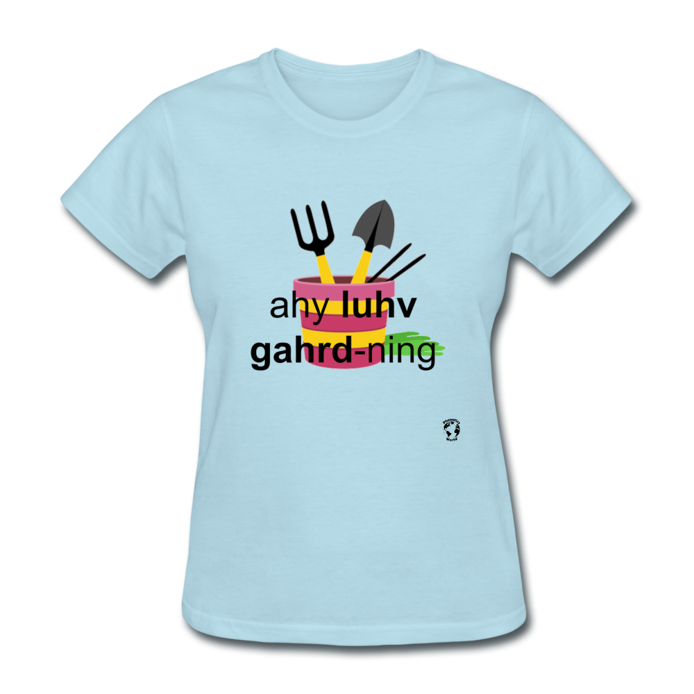 I Love Gardening T-Shirt - powder blue