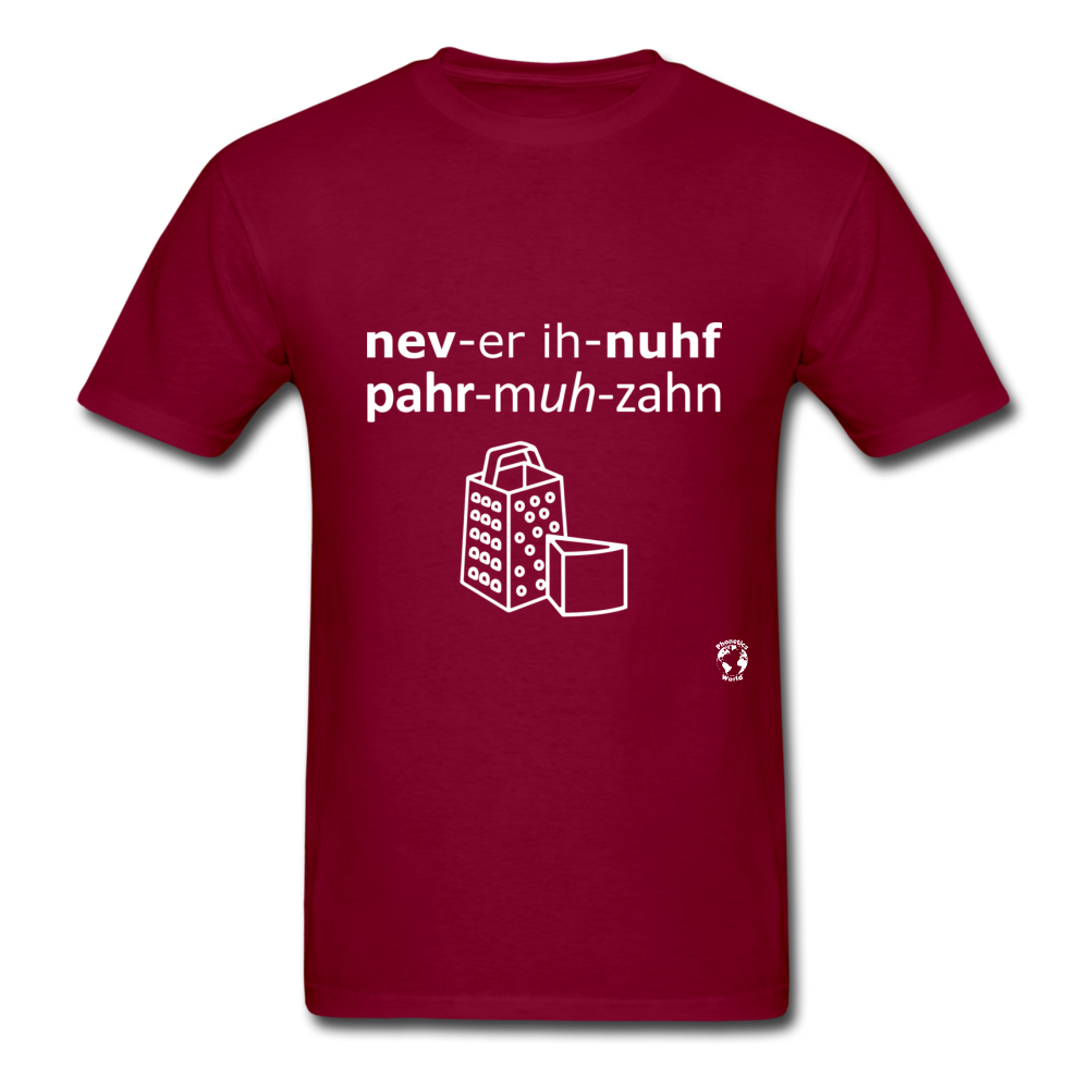 Never Enough Parmesan T-Shirt - burgundy