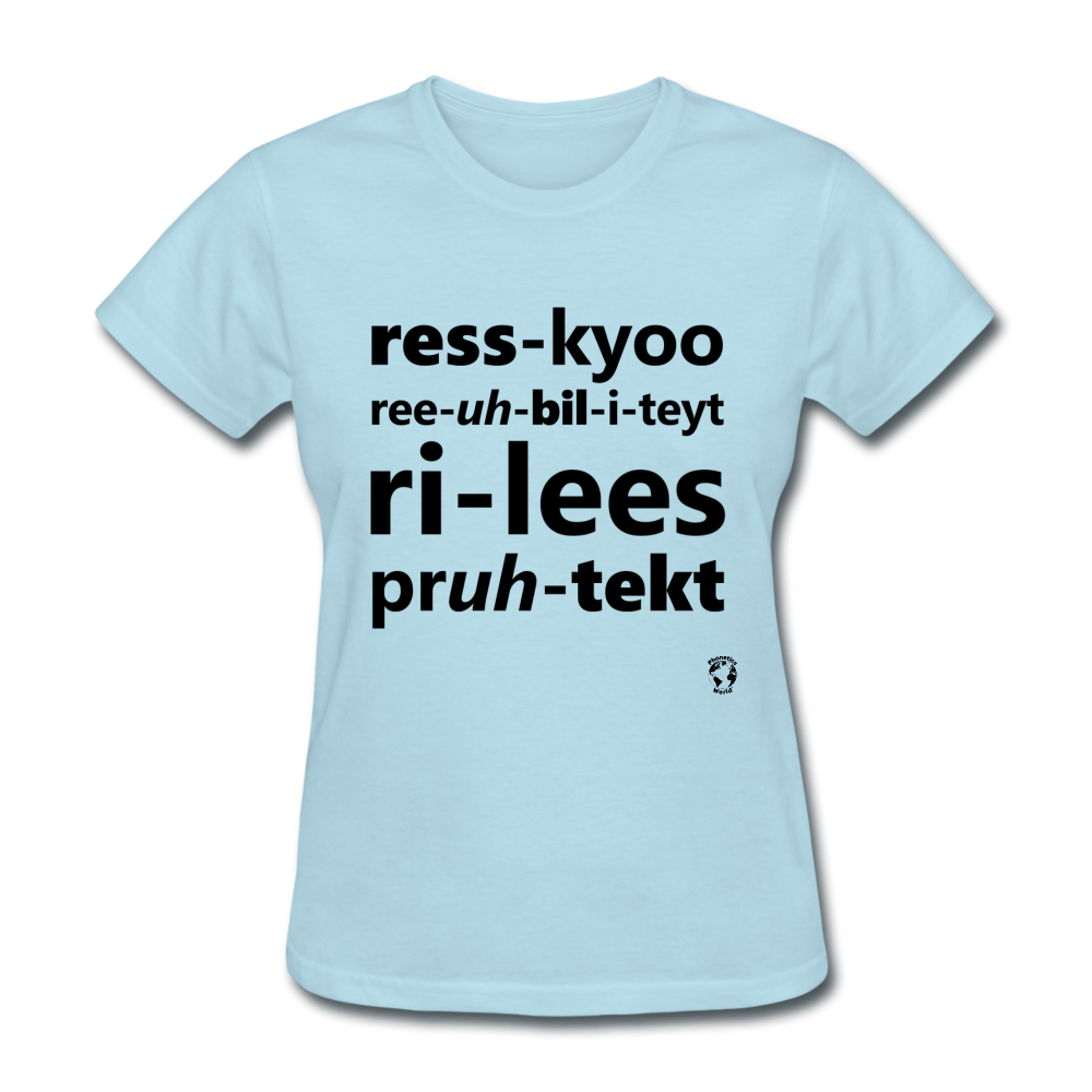 Rescue Rehabilitate Release Protect T-Shirt - powder blue