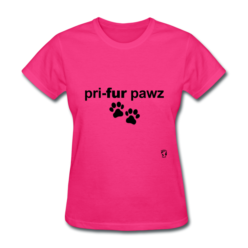 Prefer Paws T-Shirt - fuchsia