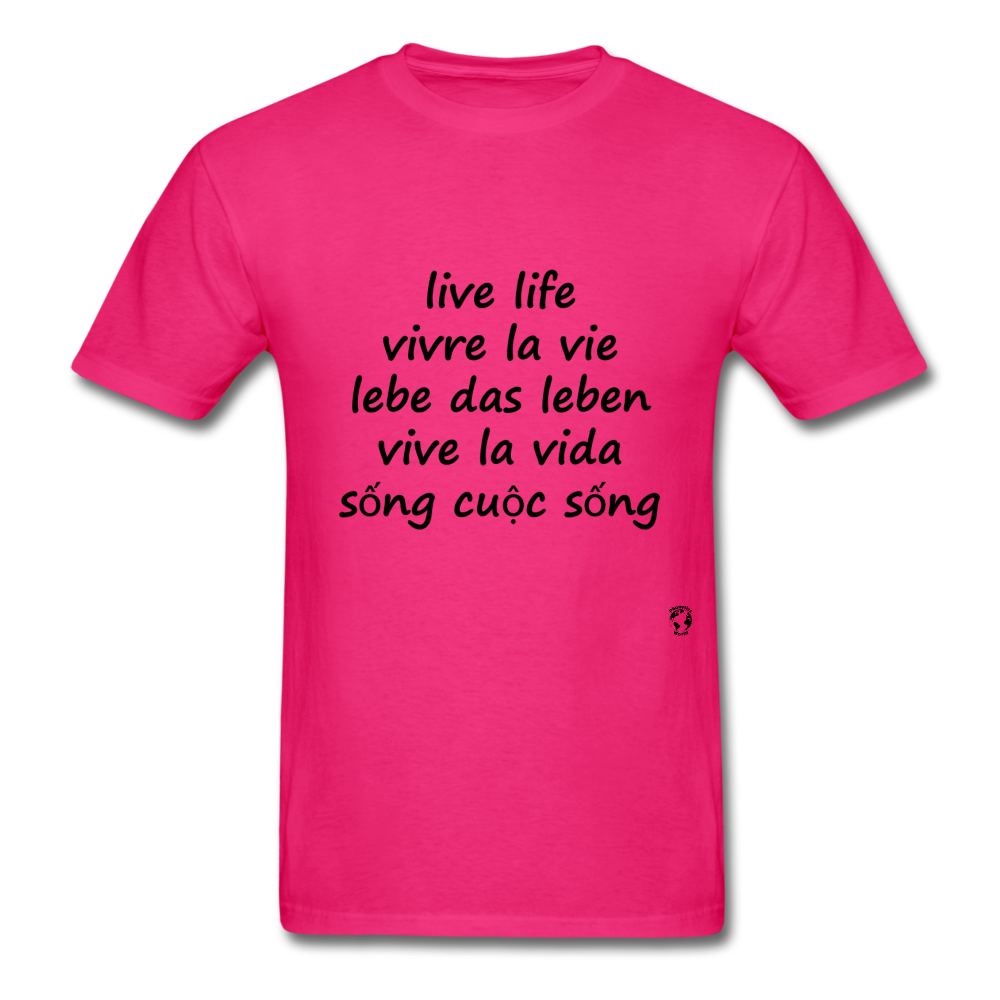 Live Life in Five Languages - fuchsia