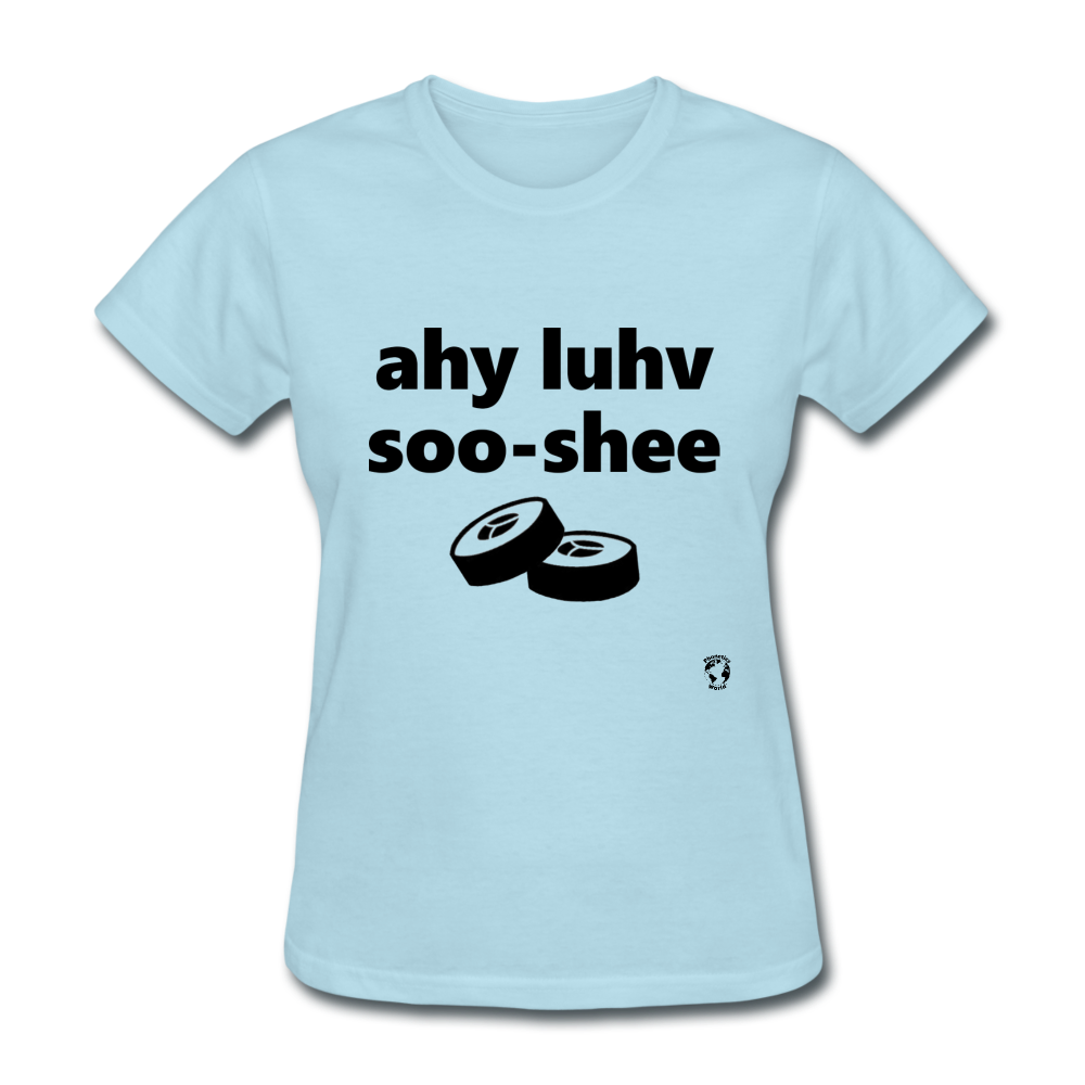 I Love Sushi T-Shirt - powder blue