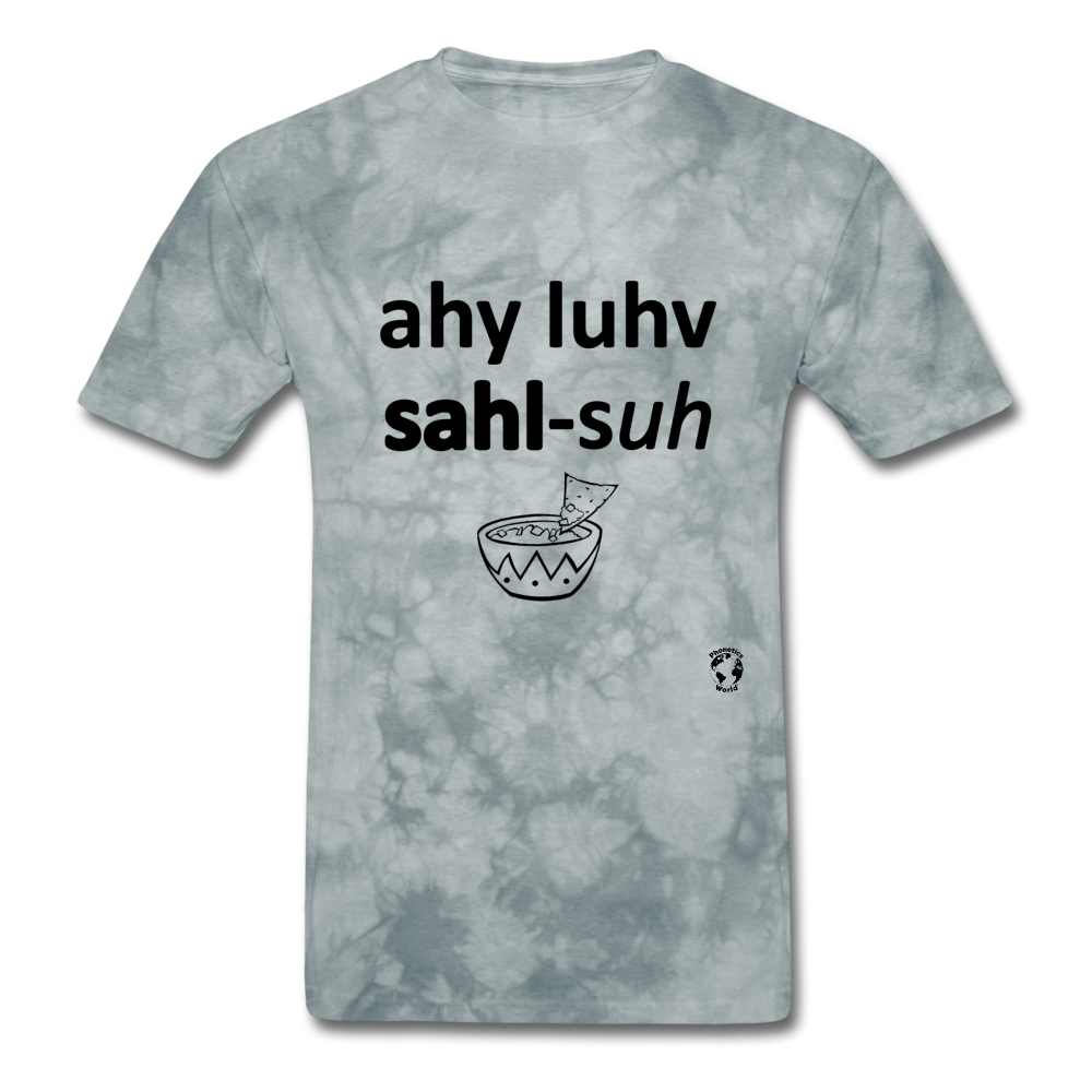 I Love Salsa T-Shirt - grey tie dye