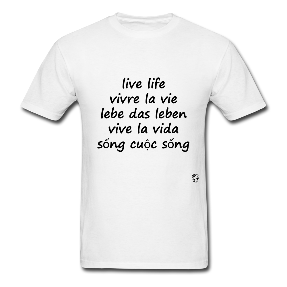 Live Life in Five Languages - white