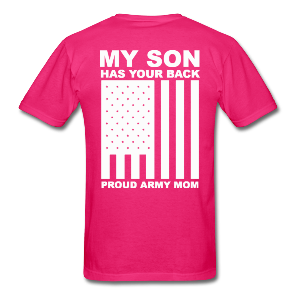 Proud Army Mom T-Shirt - fuchsia