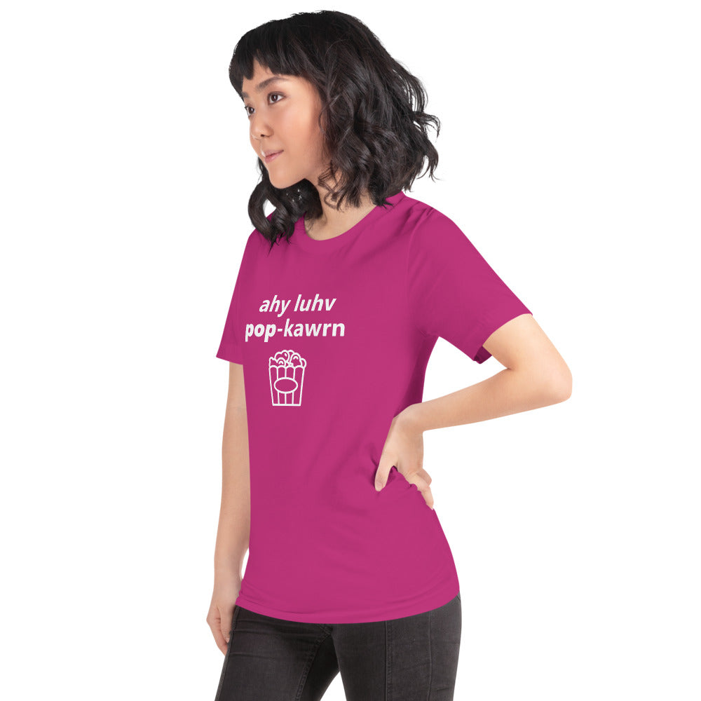 I Love Popcorn Popcorn Phonetically Short-Sleeve Unisex T-Shirt