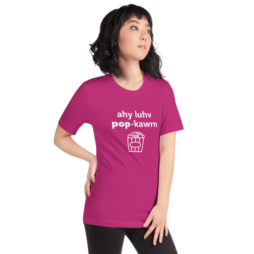 I Love Popcorn Popcorn Phonetically Short-Sleeve Unisex T-Shirt