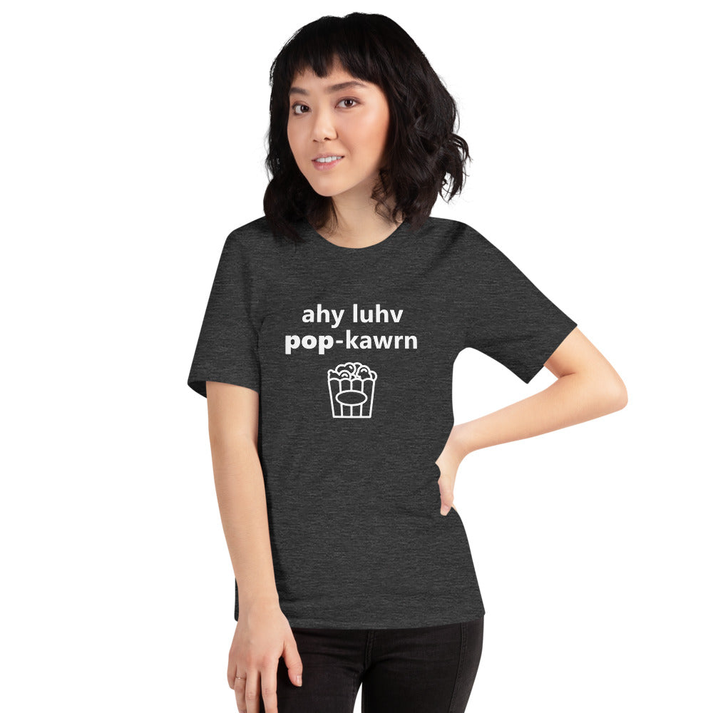 I Love Popcorn Popcorn Phonetically Short-Sleeve Unisex T-Shirt