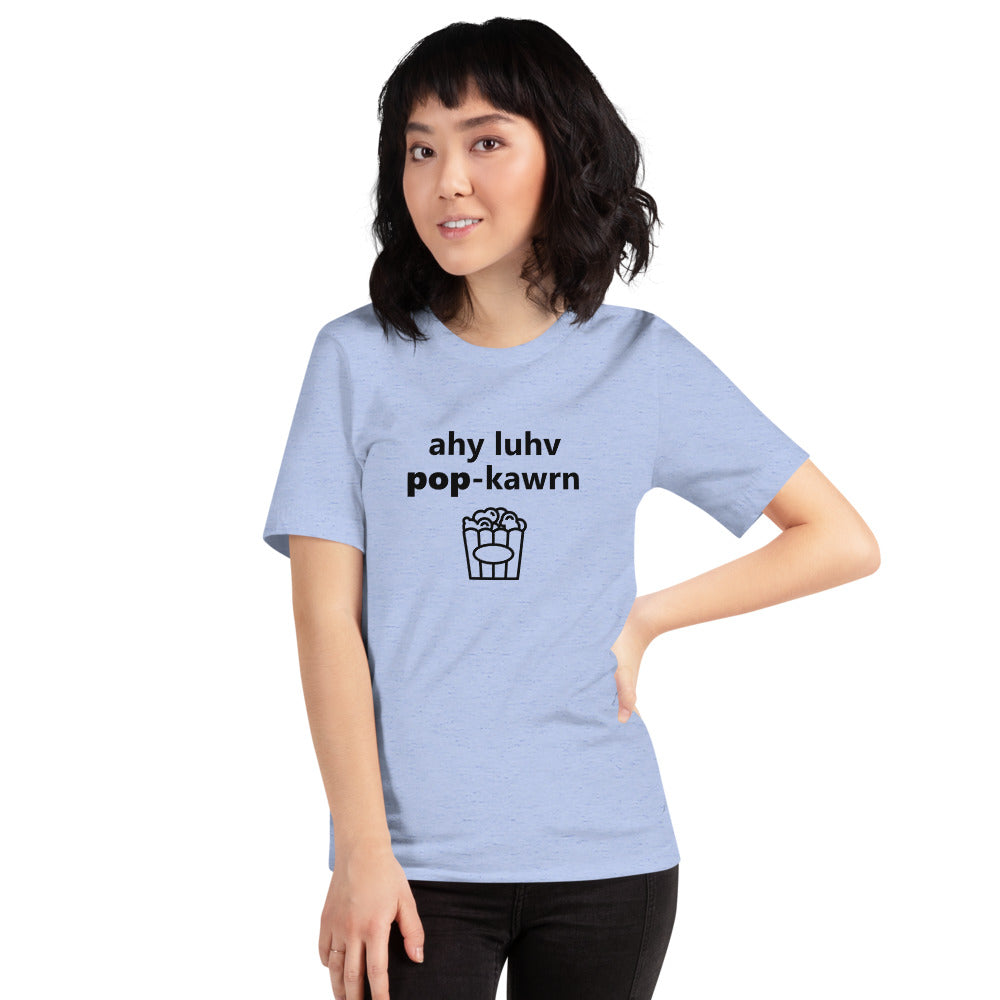 I Love Popcorn Phonetically Short-Sleeve Unisex T-Shirt
