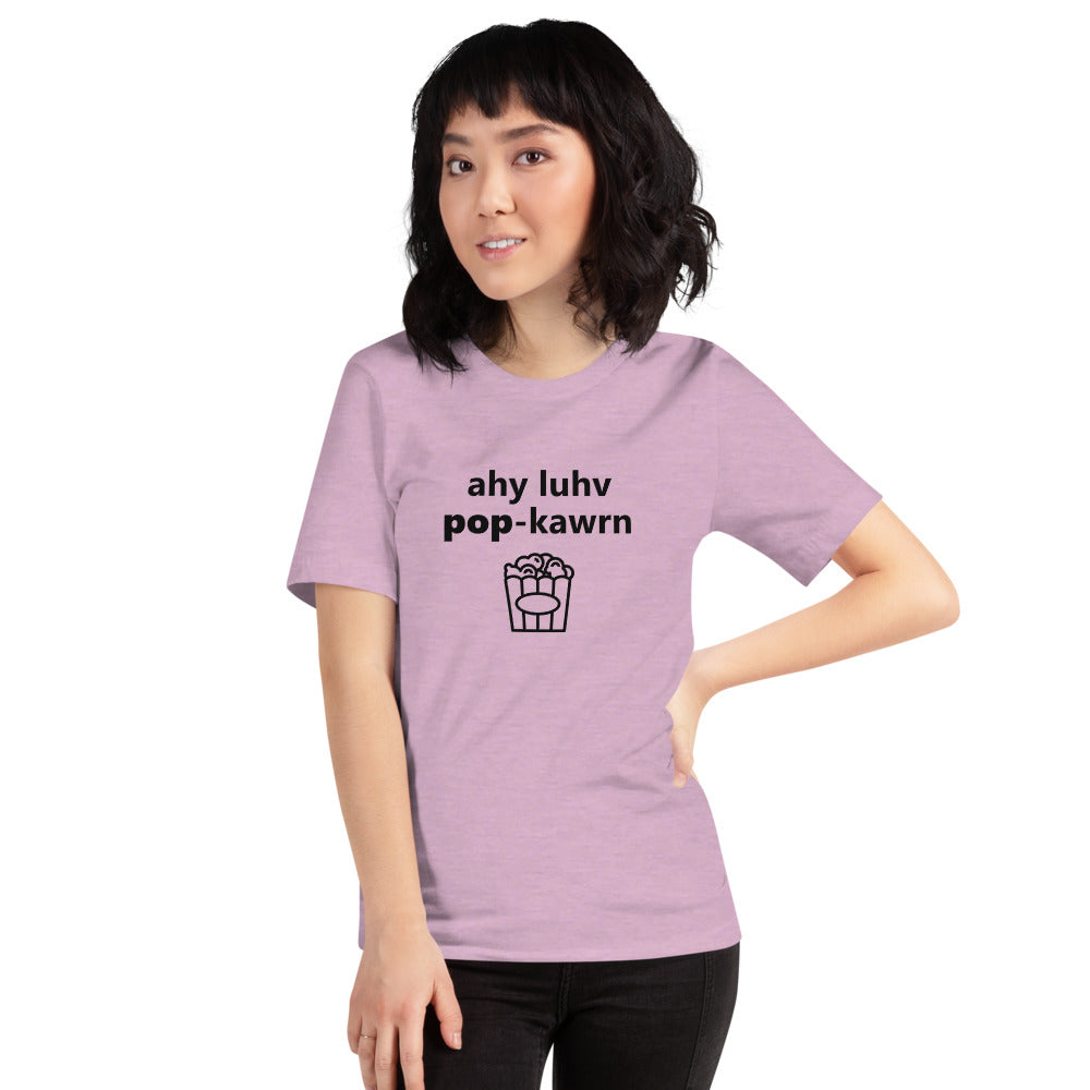 I Love Popcorn Phonetically Short-Sleeve Unisex T-Shirt