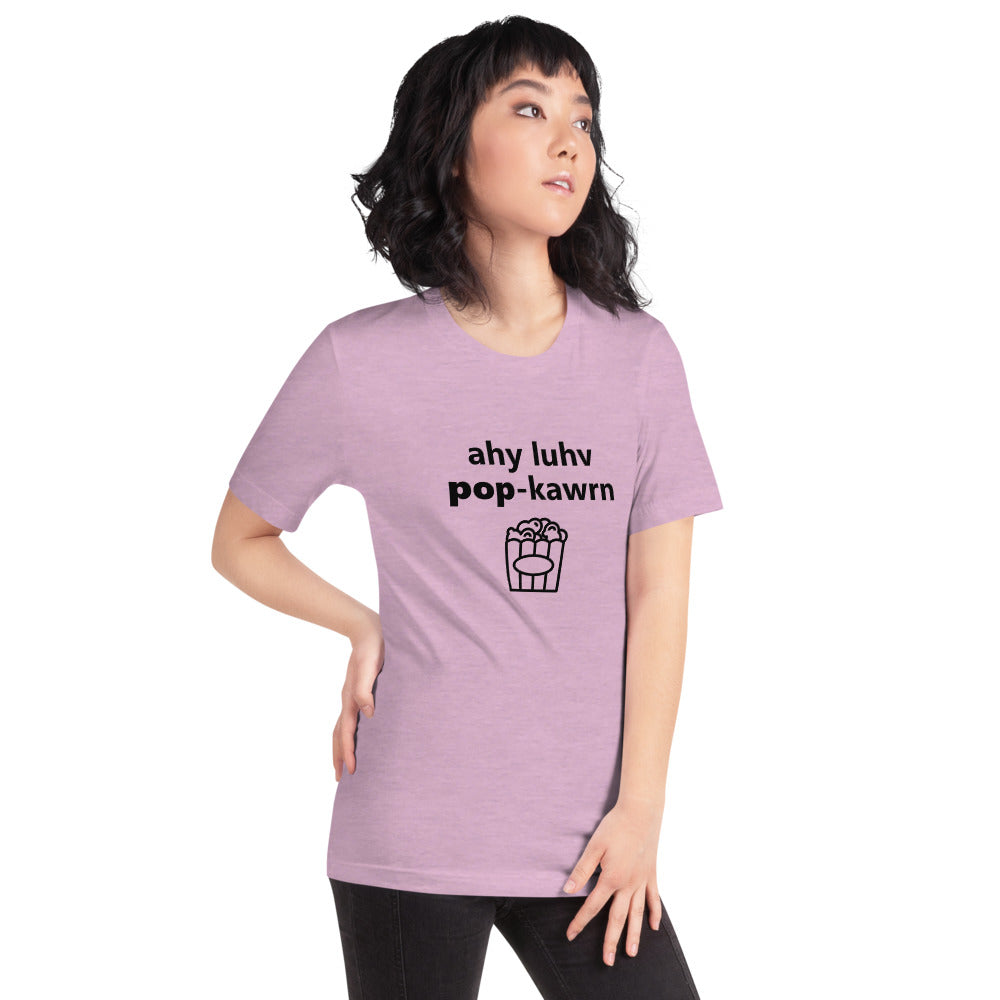 I Love Popcorn Phonetically Short-Sleeve Unisex T-Shirt
