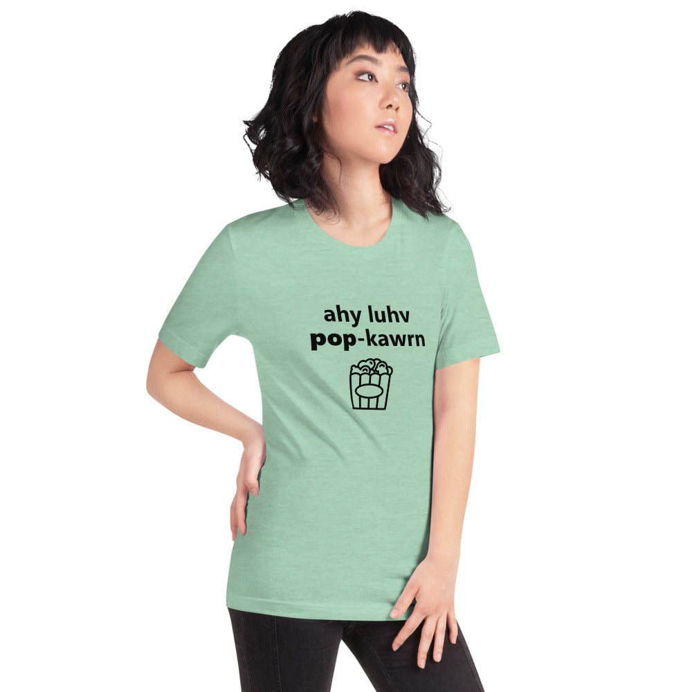I Love Popcorn Phonetically Short-Sleeve Unisex T-Shirt