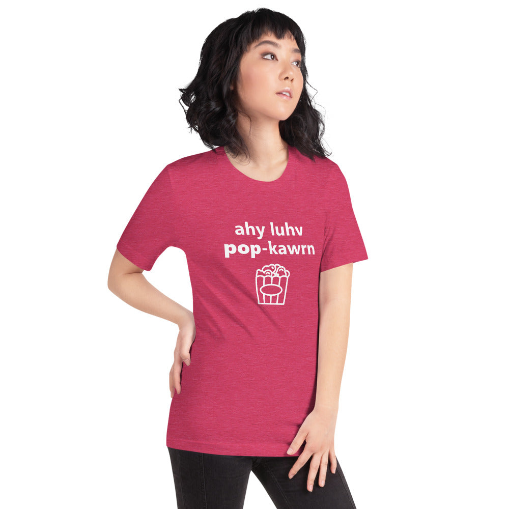 I Love Popcorn Popcorn Phonetically Short-Sleeve Unisex T-Shirt