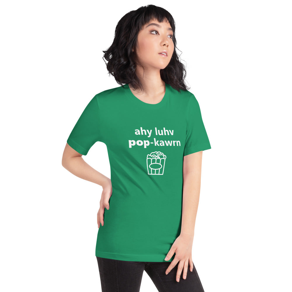 I Love Popcorn Popcorn Phonetically Short-Sleeve Unisex T-Shirt