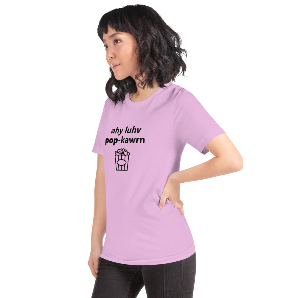 I Love Popcorn Phonetically Short-Sleeve Unisex T-Shirt