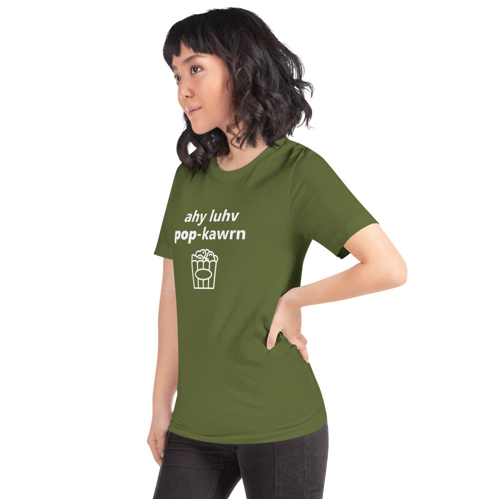 I Love Popcorn Popcorn Phonetically Short-Sleeve Unisex T-Shirt