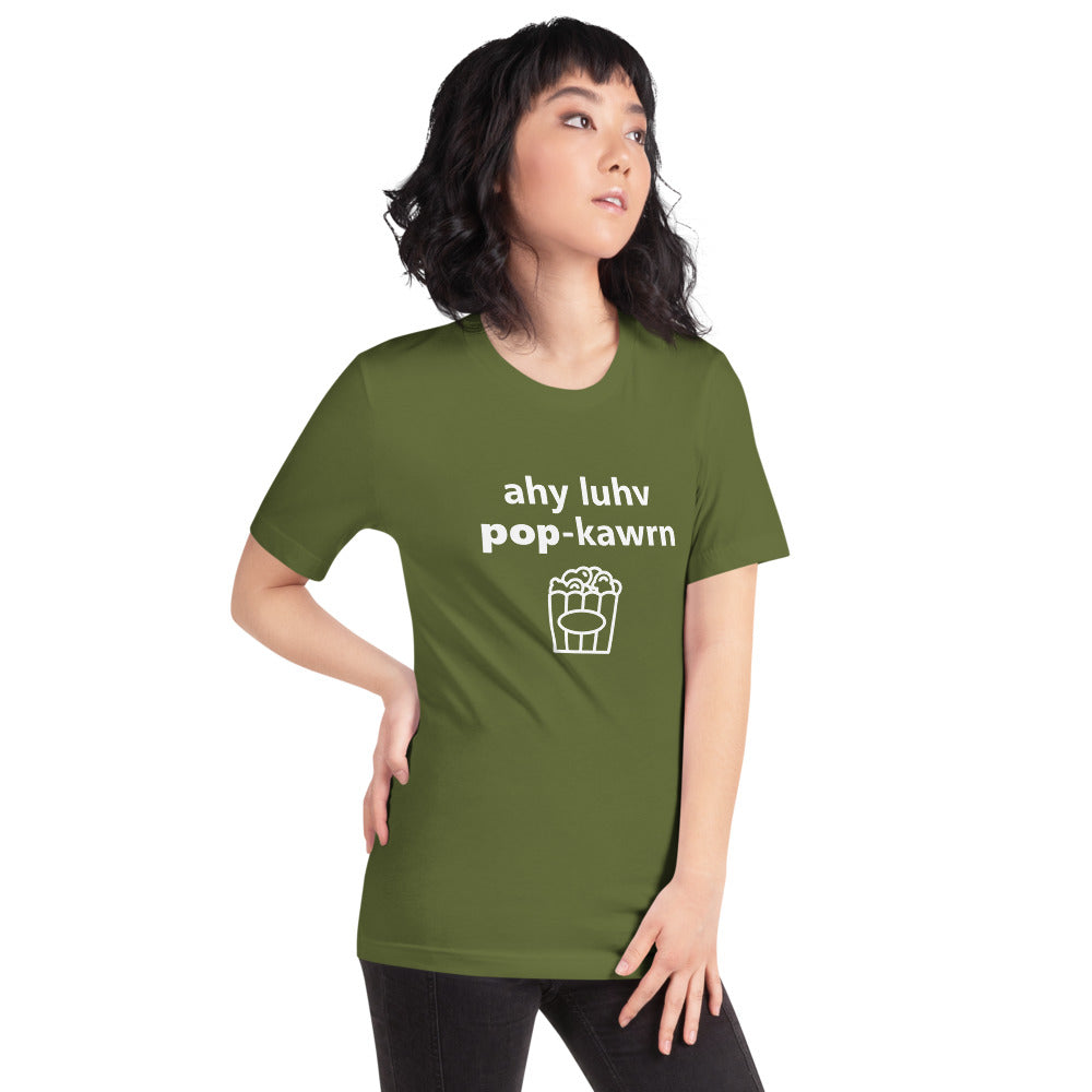 I Love Popcorn Popcorn Phonetically Short-Sleeve Unisex T-Shirt