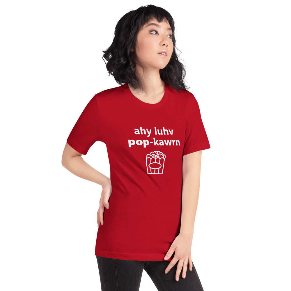 I Love Popcorn Popcorn Phonetically Short-Sleeve Unisex T-Shirt