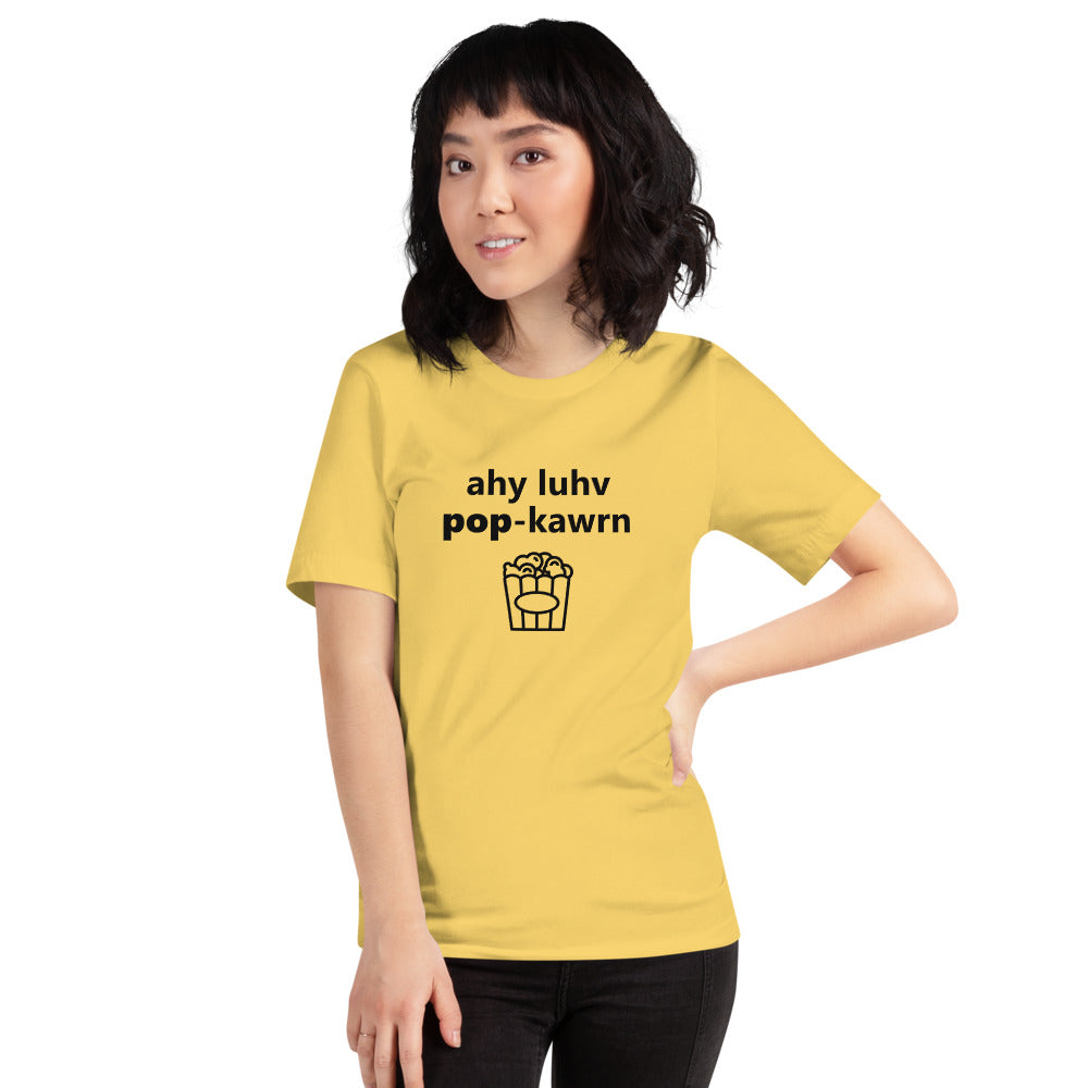 I Love Popcorn Phonetically Short-Sleeve Unisex T-Shirt
