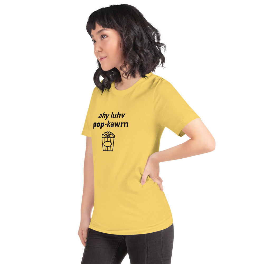 I Love Popcorn Phonetically Short-Sleeve Unisex T-Shirt
