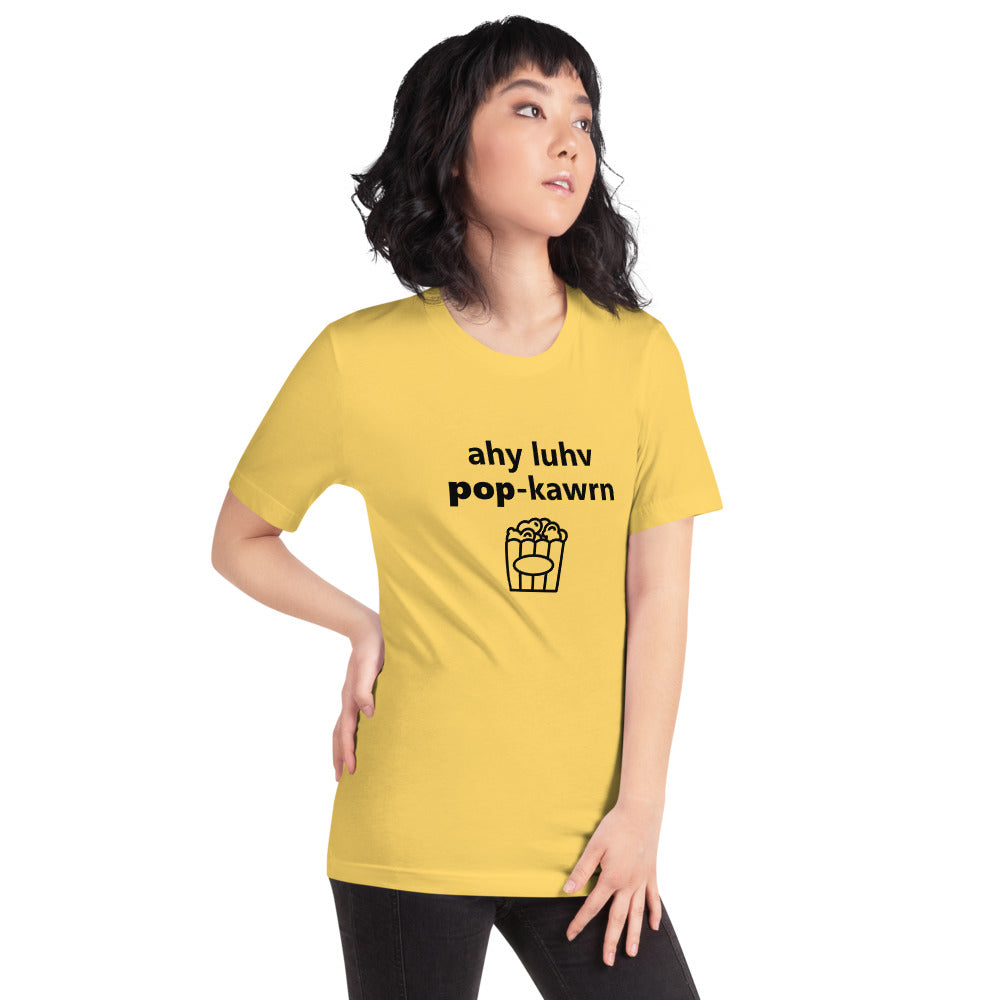 I Love Popcorn Phonetically Short-Sleeve Unisex T-Shirt