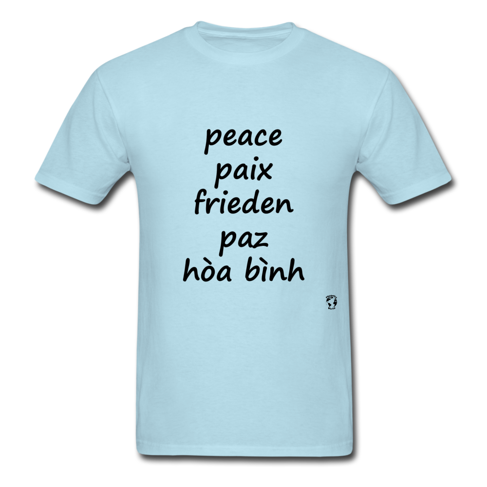 Peace in Five Languages - powder blue
