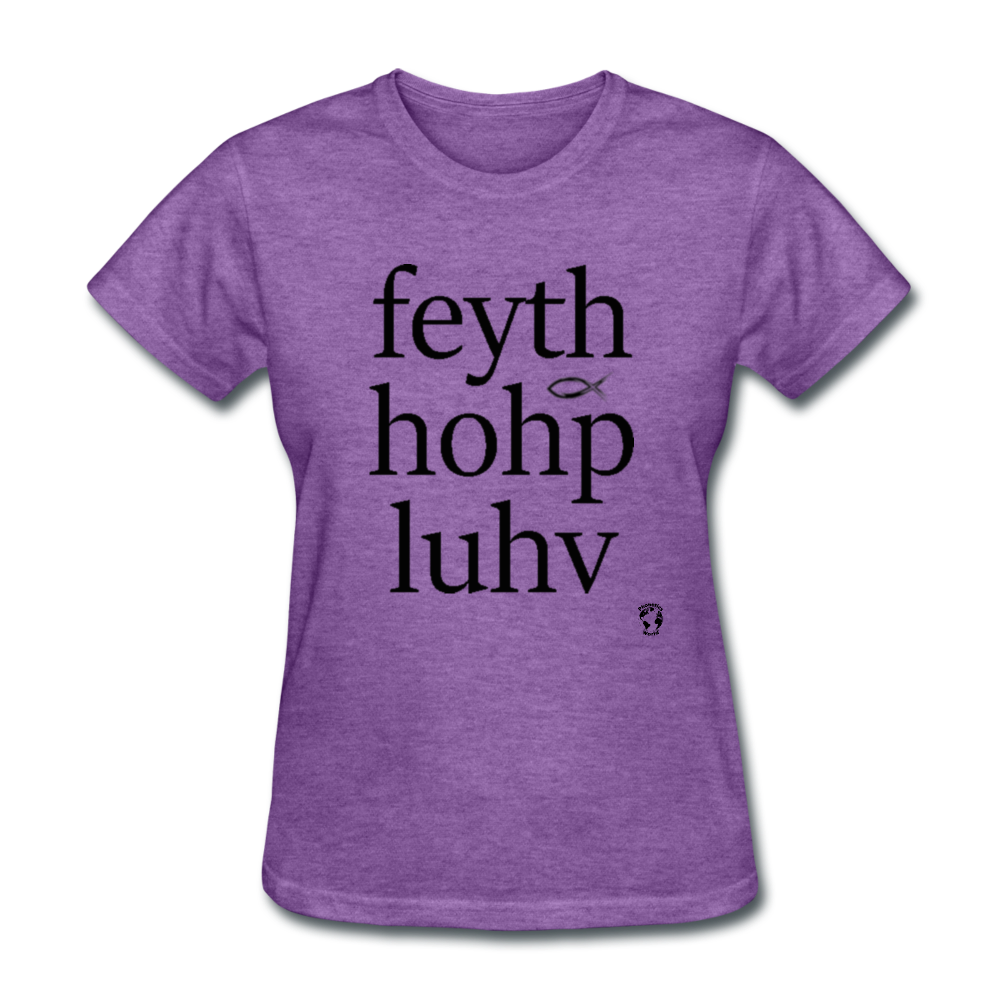 Faith Hope Love T-Shirt - purple heather