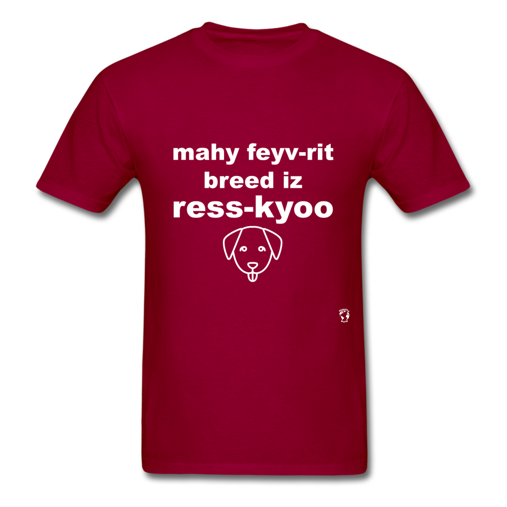 My Favorite Breed is Rescue T-Shirt - dark red
