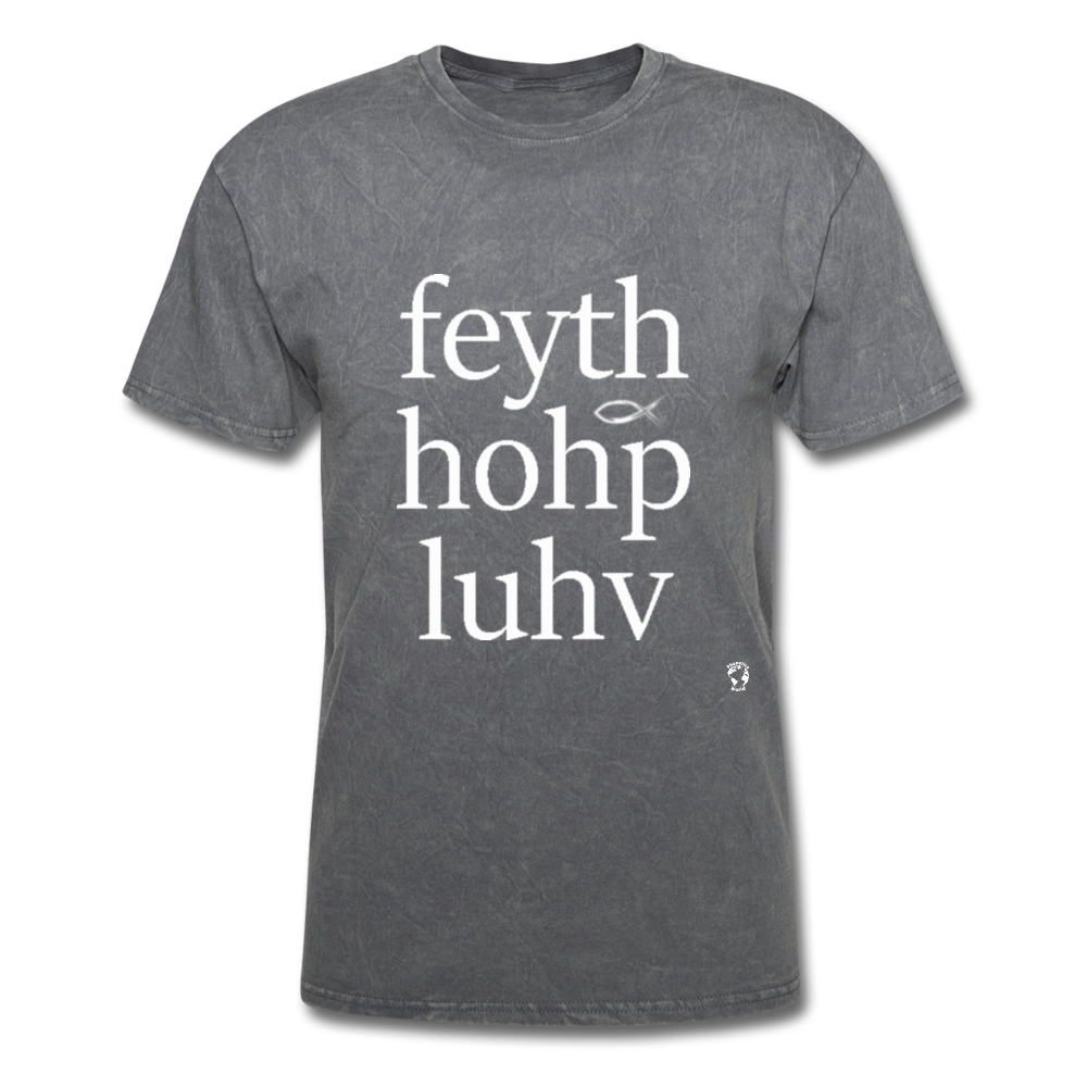 Faith, Hope and Love T-Shirt - mineral charcoal gray