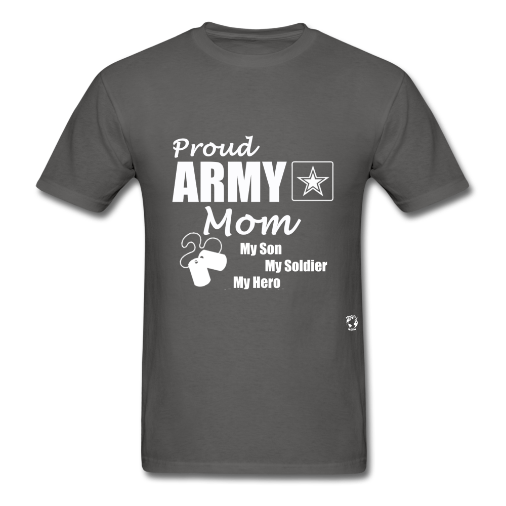 Proud Army Mom Red White and Blue T-Shirt - charcoal