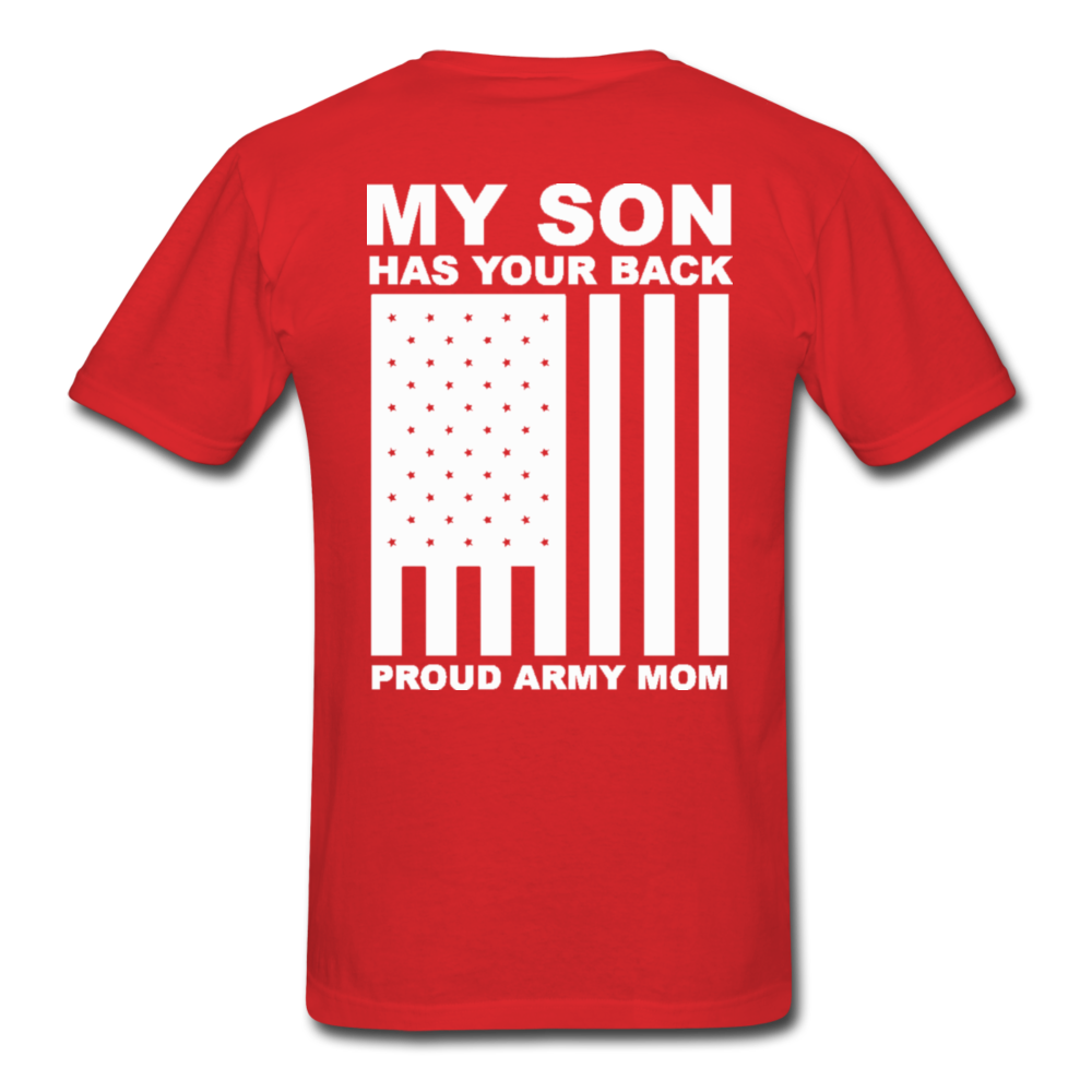 Proud Army Mom T-Shirt - red
