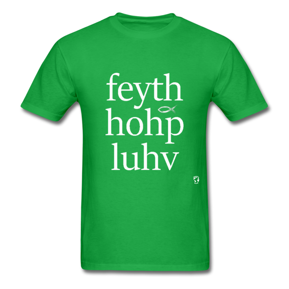 Faith, Hope and Love T-Shirt - bright green