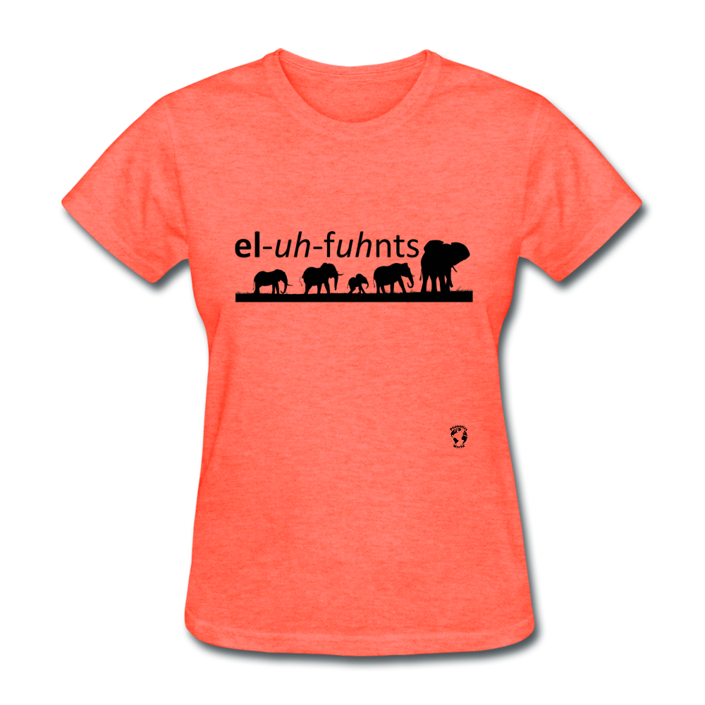 Elephants T-Shirt - heather coral
