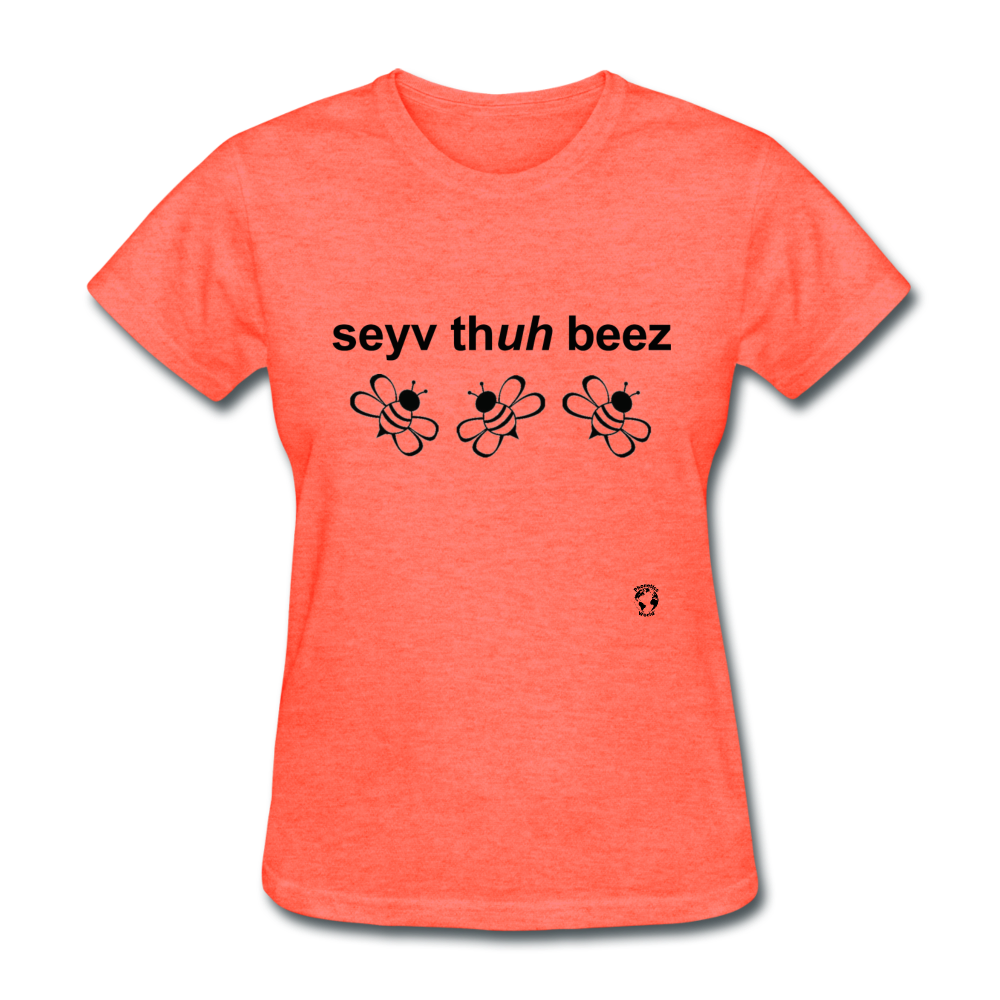 Save the Bees T-Shirt - heather coral