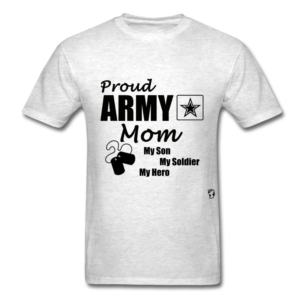 Proud Army Mom Red White and Blue T-Shirt - light heather grey