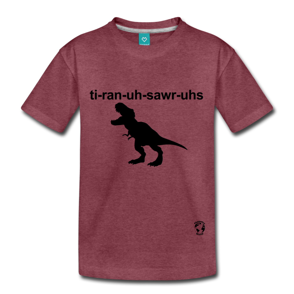 Tyrannosaurus Rex Kids' Premium T-Shirt - heather burgundy